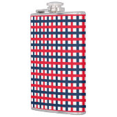 Moderne rode witte blauwe patriottische raster voo heupfles (Links)