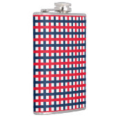 Moderne rode witte blauwe patriottische raster voo heupfles (Rechts)
