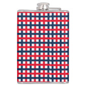Moderne rode witte blauwe patriottische raster voo heupfles (Achterkant)