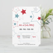 Moderne rode witte & blauwe sterren kaart (Staand voorkant)