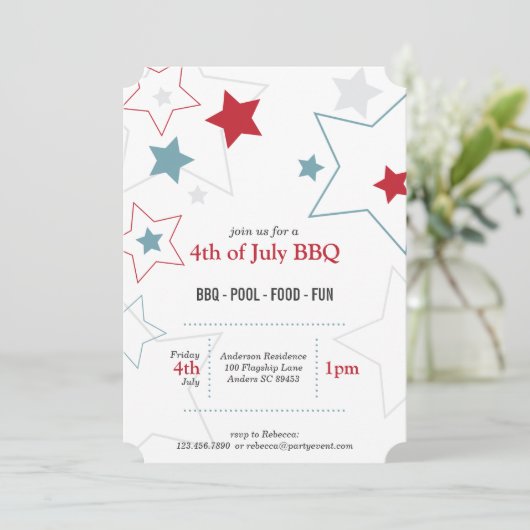 Moderne rode witte & blauwe sterren kaart (Staand voorkant)