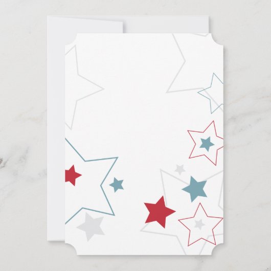 Moderne rode witte & blauwe sterren kaart (Achterkant)