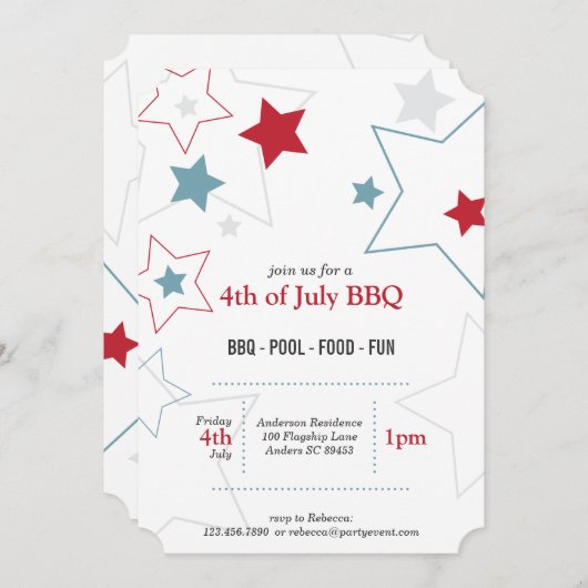 Moderne rode witte & blauwe sterren kaart (Voorkant / Achterkant)