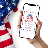 Moderne rode, witte en blauwe 4 juli dinerfeest kaart