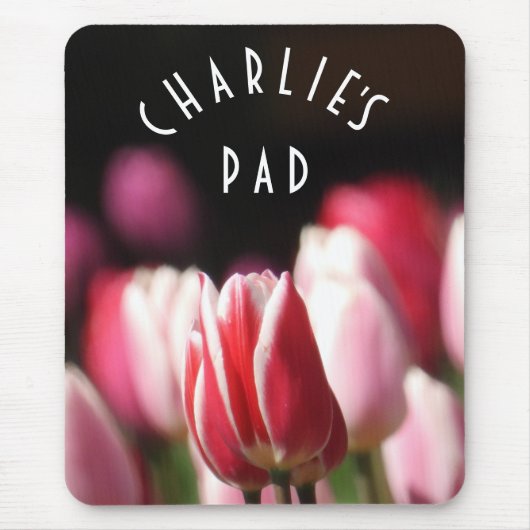 Moderne rode, witte en roze Tulpen Muismat (Voorkant)