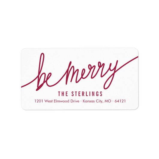 Moderne rode & witte kerst retour adres labels (Voorkant)