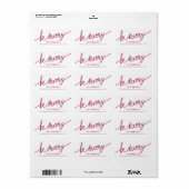 Moderne rode & witte kerst retour adres labels (Full Sheet)