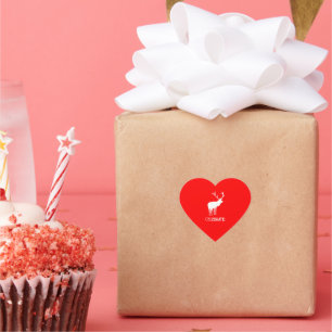 Moderne rode witte kerst vakantie herten hart sticker