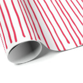 Moderne rode witte lijnen cadeaupapier (Rol Hoek)
