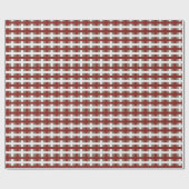 Moderne Rode Witte Salie Kerst Plaid Cadeaupapier (Vlak)