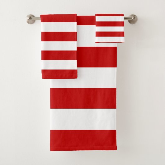 Moderne rode witte strepen bad handdoek (Insitu)