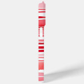 Moderne rode witte strepen Gepersonaliseerde naam Case-Mate iPhone Case (Achterkant / Rechts)