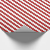 Moderne rode witte strepen patroon cadeaupapier (Hoek)
