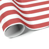 Moderne rode witte strepen patroon cadeaupapier (Rol Hoek)