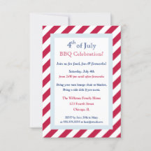Moderne Rode Witte Stripes op 4 juli BBQ Party