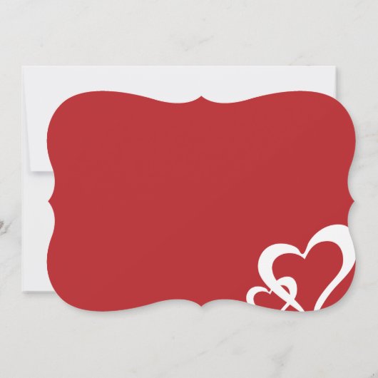 Moderne rode witte Valentijn Binnenpartijuitnodigi Kaart (Achterkant)