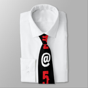 Moderne rode witte zwarte letters Mode Stropdas