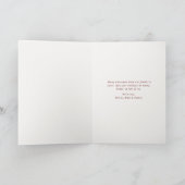 Moderne Rode Zalig Kerstfeest Elegant Script Foto Kaart (Binnen)