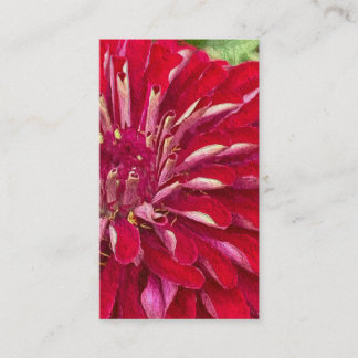 Moderne Rode Zinnias Visitekaartje
