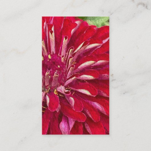 Moderne Rode Zinnias Visitekaartje (Voorkant)