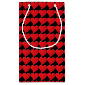 Moderne rode zwarte harten patroon Valentijnsdag Klein Cadeauzakje (Achterkant)