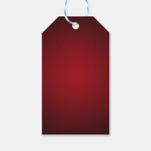 Moderne Rode-Zwarte Korrelige Vignette Cadeaulabel (Voorkant)