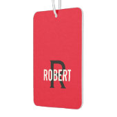 Moderne rode zwarte monogram luchtverfrisser (Links)