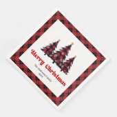 Moderne Rode Zwarte Plaid Boom Servet Aangepast (Hoek)