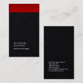 Moderne rode zwarte professionele minimalist visitekaartje (Voorkant / Achterkant)