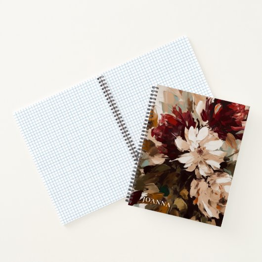 Moderne rode, zwarte roze, platte verf notitieboek (Binnen)