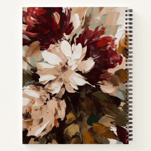 Moderne rode, zwarte roze, platte verf notitieboek (Achterkant)