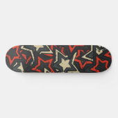Moderne rode zwarte sterren - Cool Grunge Pattern Persoonlijk Skateboard (Horizontaal)