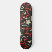 Moderne rode zwarte sterren - Cool Grunge Pattern Persoonlijk Skateboard (Voorkant)
