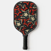 Moderne rode zwarte sterren - Cool Grunge Pattern Pickleball Paddle (Achterkant)
