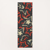 Moderne rode zwarte sterren - Cool Grunge Pattern Yogamat (Voorkant)