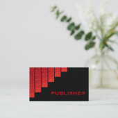Moderne rode, zwarte verticale strepen uitgever visitekaartje (Staand voorkant)