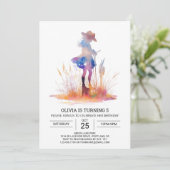 Moderne Rodeo Cowgirl Verjaardag Kaart (Staand voorkant)