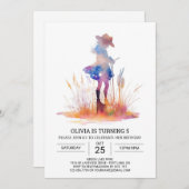 Moderne Rodeo Cowgirl Verjaardag Kaart (Voorkant / Achterkant)