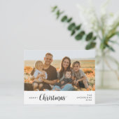 Moderne roemendelijke kerstfamilie briefkaart (Staand voorkant)