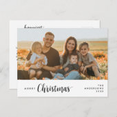 Moderne roemendelijke kerstfamilie briefkaart (Voorkant / Achterkant)