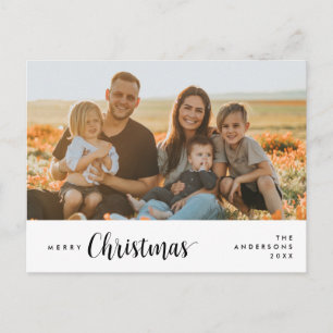 Moderne roemendelijke kerstfamilie briefkaart