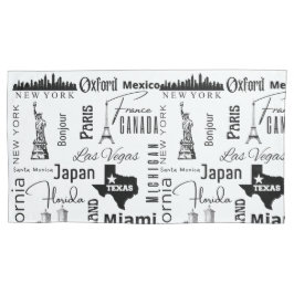 Moderne roemrijke steden, zwart-wit schattig kussensloop