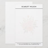 Moderne Roest & Smaragd Bloemen Persoonlijk  Briefpapier (Voorkant / Achterkant)