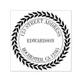 Moderne roestblad ronde familienaam  zelfinktende stempel (Design)