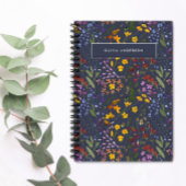 Moderne roestkleurige initiaal marineblauw notitieboek