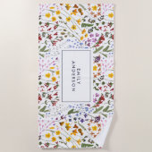 Moderne roestkleurige initiaal marineblauw strandlaken (Voorkant)