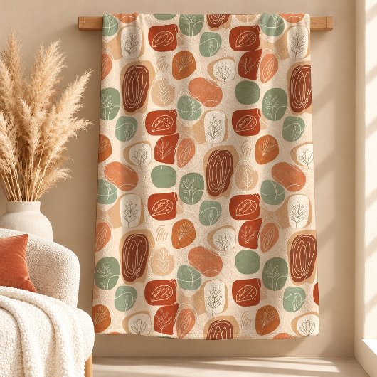 Moderne Roestkoper Boho Vormen Deken Design Kunst