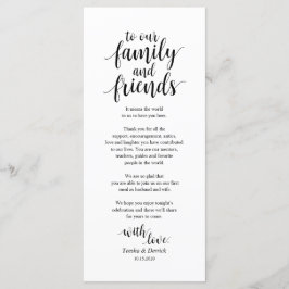 Moderne, roestvrije, zwarte plaatsbepalende Dank u Programmakaart