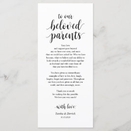 Moderne, roestvrije, zwarte plaatsbepalende Dank u Programmakaart