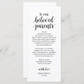 Moderne, roestvrije, zwarte plaatsbepalende Dank u Programmakaart (Voorkant / Achterkant)